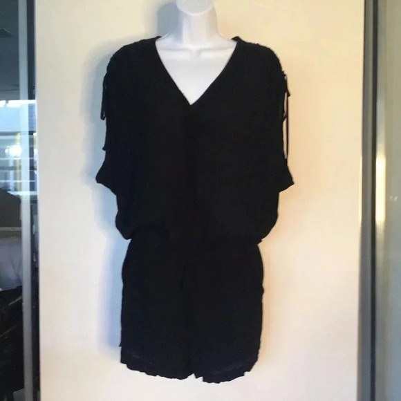 L’Space Daylight black gauze romper drawstring Size L - Picture 4 of 10
